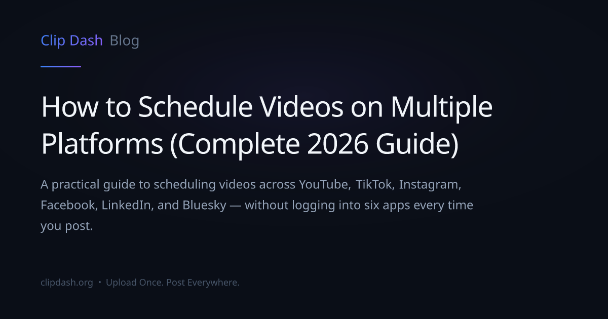 How to Schedule Videos on Multiple Platforms (Complete 2026 Guide ...